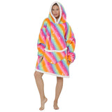 Oversized Wearable Blanket Sherpa Fleece Hoodie Sweatshirt Blanket