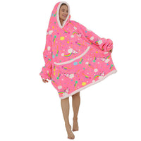 Oversized Wearable Blanket Sherpa Fleece Hoodie Sweatshirt Blanket