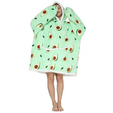 Oversized Wearable Blanket Sherpa Fleece Hoodie Sweatshirt Blanket