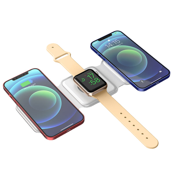 Foldable Magnetic Qi Wireless Charger for iPhone iWatch Airpods