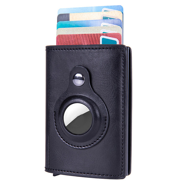 Men's Credit Card Holder with AirTag Slot Pop-up Wallet RFID Wallet