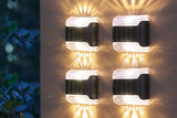 Set of 4Pcs Outdoor Water-Resistant Solar Wall Light Porch Lamp