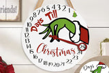 Grinch Inspired Christmas Countdown Advent Calendar Wooden Sign for Door