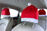 Christmas Santa Claus Hat Car Seat Headrest Cover Car Interior Accessories