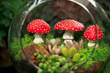 3Pcs Glow in The Dark Miniatures Mushroom Statue Luminous Mushroom Decor