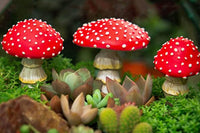 3Pcs Glow in The Dark Miniatures Mushroom Statue Luminous Mushroom Decor