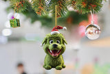 9Pcs Christmas Green Dog Decoration Pendants