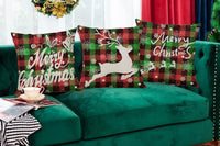 4Pcs Linen Christmas Pillow Covers