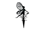 Metal Fairy Silhouette Statue Sculpture Garden Yard Decorative Stake