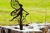 Metal Fairy Silhouette Statue Sculpture Garden Yard Decorative Stake