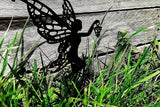 Metal Fairy Silhouette Statue Sculpture Garden Yard Decorative Stake