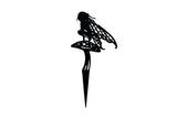 Metal Fairy Silhouette Statue Sculpture Garden Yard Decorative Stake