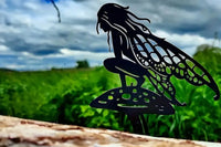 Metal Fairy Silhouette Statue Sculpture Garden Yard Decorative Stake