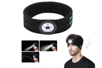 Bluetooth Headband Headphone Wireless Music Sports Headband with Headlamp