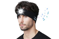 Bluetooth Headband Headphone Wireless Music Sports Headband with Headlamp