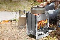 Portable Folding Stainless Steel Wood-Burning Camping and Barbecue Stove