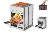 Portable Folding Stainless Steel Wood-Burning Camping and Barbecue Stove