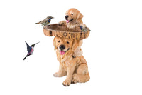 Garden Animal Figurine Bird Feeder Resin Bird Water Feeder Home Yard Decoration