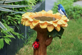 Garden Animal Figurine Bird Feeder Resin Bird Water Feeder Home Yard Decoration