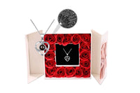 I Love You Necklace with Rose Gift Box