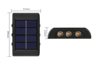 6 LED Solar Wall Light for Outdoor Fence Convex Lens Design