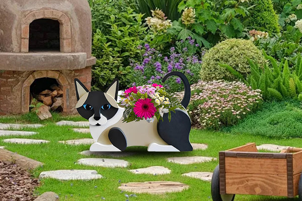 Cat Planter Plant Pot Cute PVC Garden Cat Planter