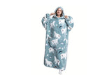 Extra Long Wearable Blanket Hoodie With Big Pocket for Adults