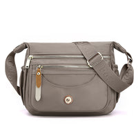 Multi-Pocket Splash-Proof Nylon Crossbody Shoulder Bag