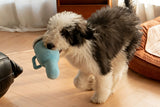 Tumbler Shaped Squeaky Dog Toy Squeaky Pet Toy with Embroidered Puppy Pattern