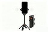 Compact Retractable Rotation Phone Selfie Stick Tripod with Bluetooth Remote and 2 Fill Lights
