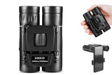 300x25 Folding Binoculars with Phone Holder