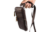 Leather Phone Pouch Belt Bag Crossbody Waist Pack for Men