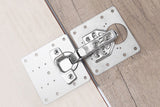 10PCS Cabinet Hinge Repair Plate Stainless Steel Kitchen Cupboard Door Fixing Bracket with Screws
