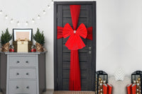Large Red Christmas Door Bow for Outdoor Holiday Home Decoration