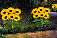2Pcs Solar Sunflower Lights for Outdoor Garden Patio Lawn