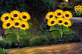 2Pcs Solar Sunflower Lights for Outdoor Garden Patio Lawn