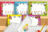 Set of 5 Cartoon Drawing Books Tracing Line Art Sketchbooks Coloring Books