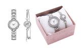 Women Watch and Circle Elegant Bracelet Bangle Set