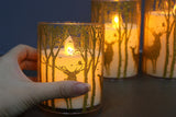 3Pcs LED Electronic Candle Lights Gold with Elk Lampshades