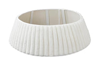 White Christmas Tree Skirt Base With Stripe Textured Pattern