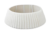 White Christmas Tree Skirt Base With Stripe Textured Pattern