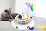 4-in-1 Rechargeable Automatic Cat Teaser Interactive Cat Toy with Laser Feather Balls