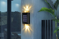 4Pcs Solar Powered Door Fence Wall Lights Water-Resistant Garden Lamp