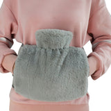 Wearable Hot Water Bottle with Furry Cover Waist Belt