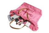 Women's Large Canvas Beach Tote Bag Fringe Shoulder Bag