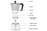 1/3/6 Cups Moka Latte Stainless Pot Stovetop Espresso Coffee Maker