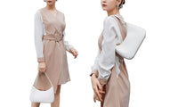 Leather Shoulder Bag Women's  Tote Handbag Clutch Purse with Zipper