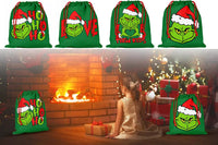 Grinch Drawstring Bags Christmas Candy Bag Gift Bag Xmas Party Storage Pouches