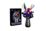 Creative Black Rose Eternal Flower Vase Building Blocks Set
