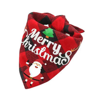 4Pcs Christmas Plaid Printed Pet Dog Bandana Triangle Bibs Pets Scarf Pets Cats Costume Accessories